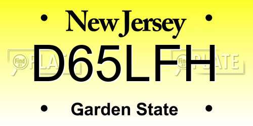 D65LFH New Jersey License Plate