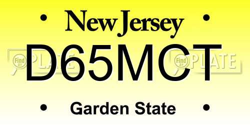 D65MCT New Jersey License Plate