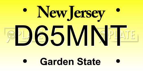 D65MNT New Jersey License Plate