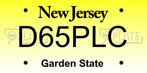 D65PLC New Jersey License Plate