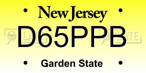 D65PPB New Jersey License Plate
