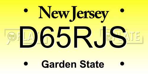 D65RJS New Jersey License Plate