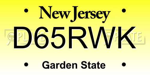 D65RWK New Jersey License Plate