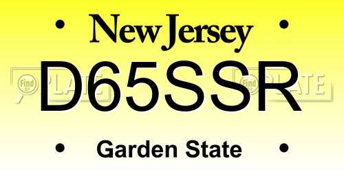 D65SSR New Jersey License Plate