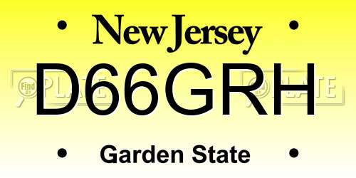 D66GRH New Jersey License Plate