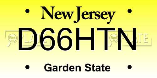 D66HTN New Jersey License Plate