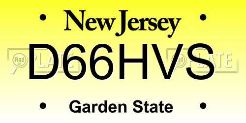D66HVS New Jersey License Plate