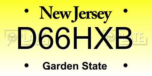 D66HXB New Jersey License Plate