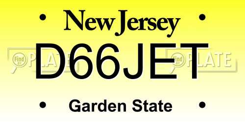 D66JET New Jersey License Plate