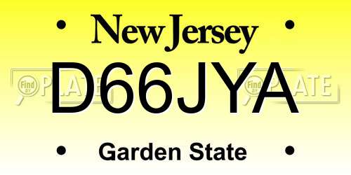 D66JYA New Jersey License Plate