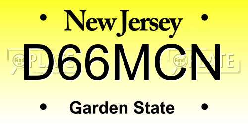 D66MCN New Jersey License Plate