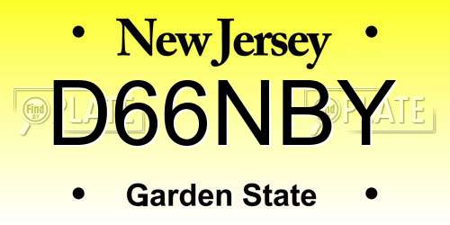 D66NBY New Jersey License Plate