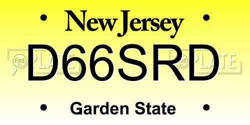 D66SRD New Jersey License Plate