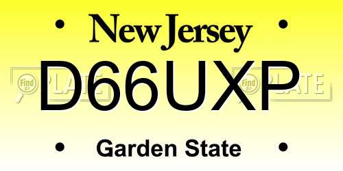 D66UXP New Jersey License Plate