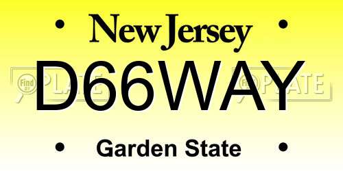 D66WAY New Jersey License Plate