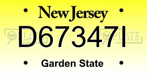 D67347I New Jersey License Plate