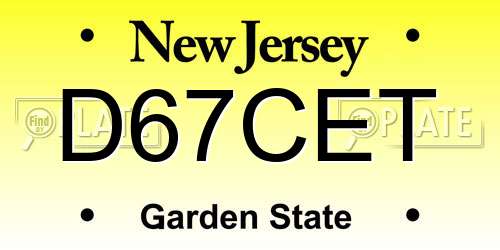 D67CET New Jersey License Plate