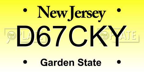 D67CKY New Jersey License Plate