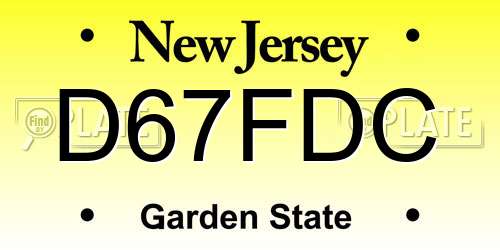 D67FDC New Jersey License Plate