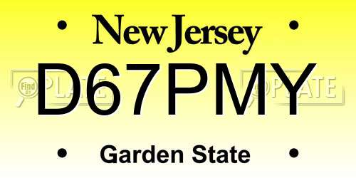 D67PMY New Jersey License Plate