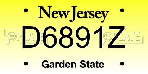 D6891Z New Jersey License Plate