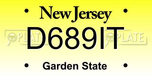 D689IT New Jersey License Plate