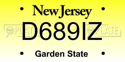 D689IZ New Jersey License Plate