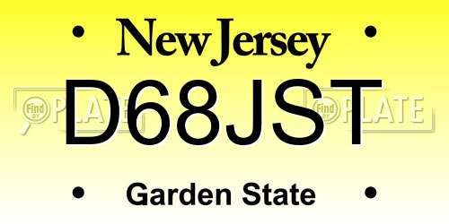 D68JST New Jersey License Plate
