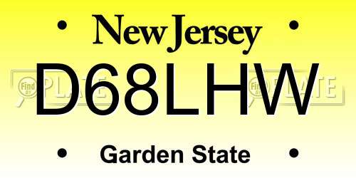 D68LHW New Jersey License Plate