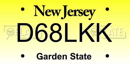 D68LKK New Jersey License Plate
