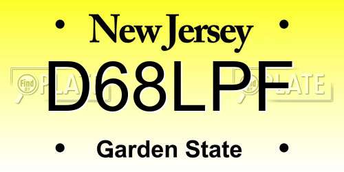 D68LPF New Jersey License Plate