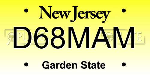 D68MAM New Jersey License Plate