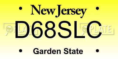 D68SLC New Jersey License Plate