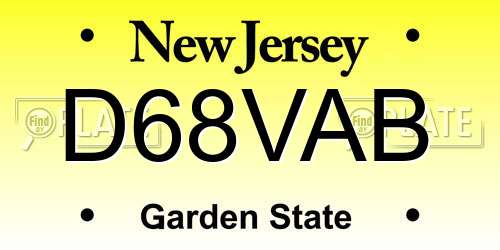 D68VAB New Jersey License Plate