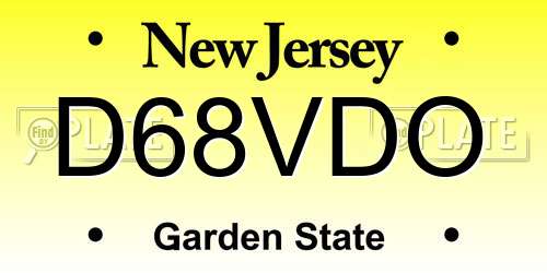 D68VDO New Jersey License Plate