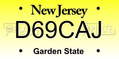 D69CAJ New Jersey License Plate