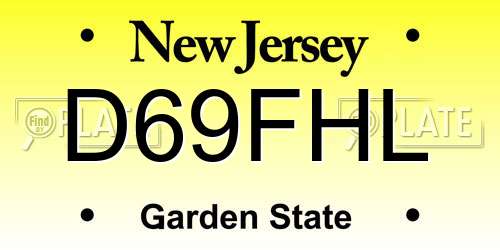 D69FHL New Jersey License Plate