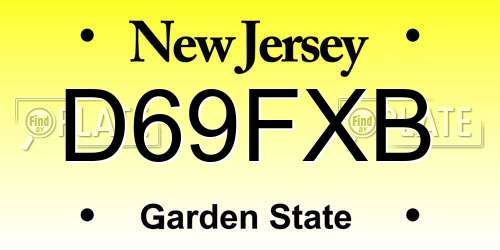 D69FXB New Jersey License Plate