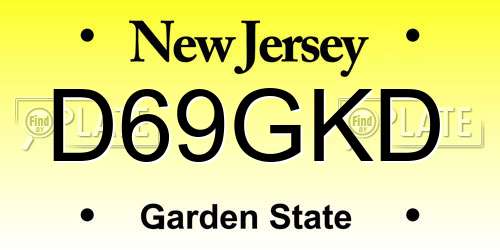 D69GKD New Jersey License Plate