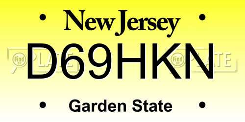 D69HKN New Jersey License Plate