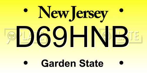 D69HNB New Jersey License Plate