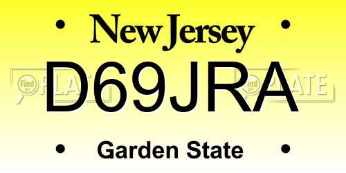 D69JRA New Jersey License Plate