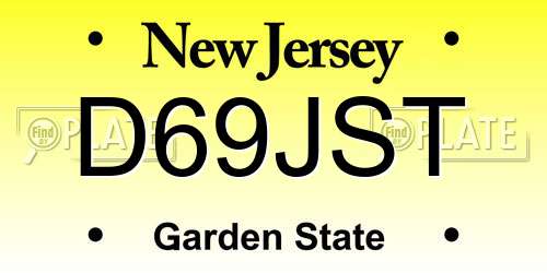 D69JST New Jersey License Plate