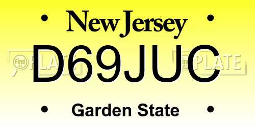 D69JUC New Jersey License Plate