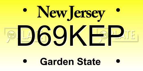 D69KEP New Jersey License Plate