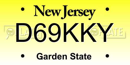 D69KKY New Jersey License Plate