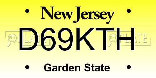 D69KTH New Jersey License Plate