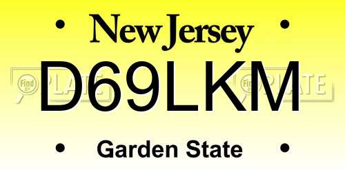D69LKM New Jersey License Plate