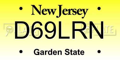 D69LRN New Jersey License Plate