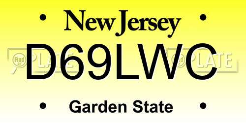 D69LWC New Jersey License Plate